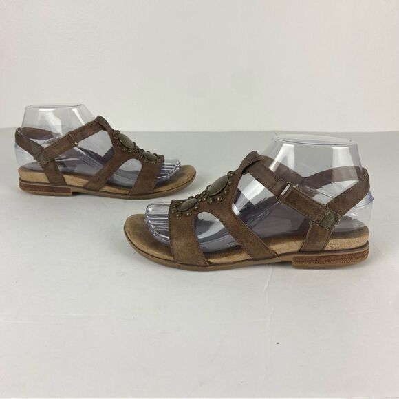 Aetrex Women’s Gladiator Sandals Comfort Brown Leather Embellished Size 36/ 6 - Picture 13 of 16